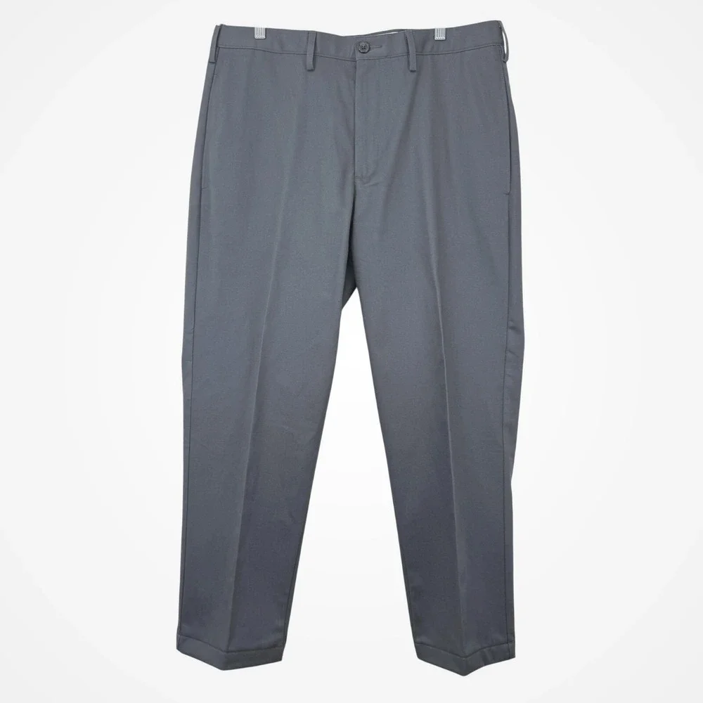 Lands End Mens Gray Dress Pants Size 36 Long Traditional‎ Fit Cotton Classic